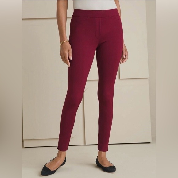 NWT Chico’s Ponte Leggings Cranberry Spice Red Stretch Comfort Pants 2R (US 12) - Picture 6 of 7